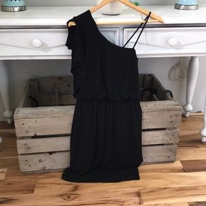 One shoulder little black dress